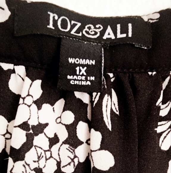 Roz & Ali Women's Plus Size Tank Floral Polyester Sz 1X - Picture 4 of 8